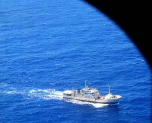 A fishing vessel spotted during the survelliance flight on Tuesday 27th October. Source - https://theislandsun.com.sb/ 