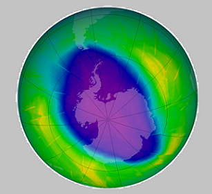 ozone hole over Antartica. credit - UNEP, Ozone Secretariat
