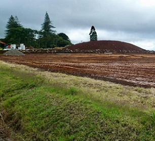 Land on Pukekohe Hill used for early potatoes now being readied for development. Credit - Hamish Cardwell, www.rnz.co.nz 