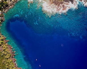 A look at Honaunau Bay on the Big Island from the GAO’s ultra-high resolution imager. Image by Greg Asner, Arizona State University Center for Global Discovery and Conservation Science