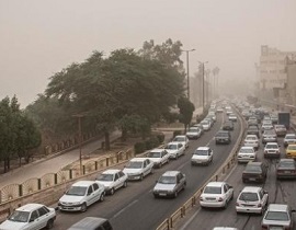 Before and after views of a thoroughfare in the town of Ahvaz, Iran, show the effects on air pollution of the curfew imposed by the Iranian government to battle COVID-19. PHOTOGRAPH BY SEYED MADYAR SHOJAEIFAR, REDUX
