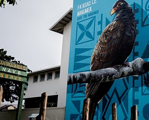 A mural of the Manumea on the wall of the New Zealand High Commission in Apia. Photo: Aufa'i Areta Areta