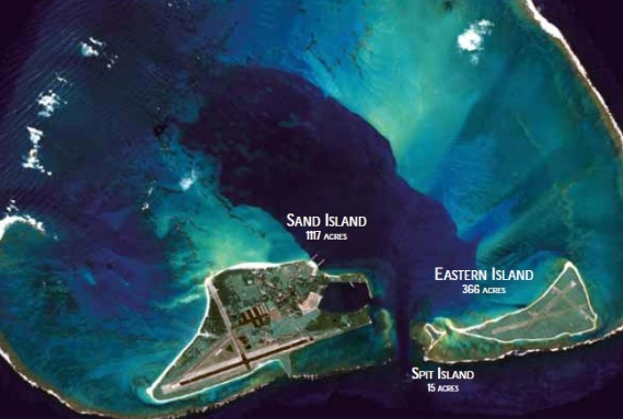 Aerial photo of Midway Atoll. source - US Fish and Wildlife Service