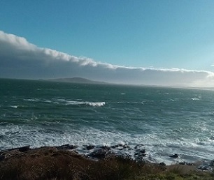 The first glimpse of Rakiura/Stewart Island. Photo: Bruce Hopkins
