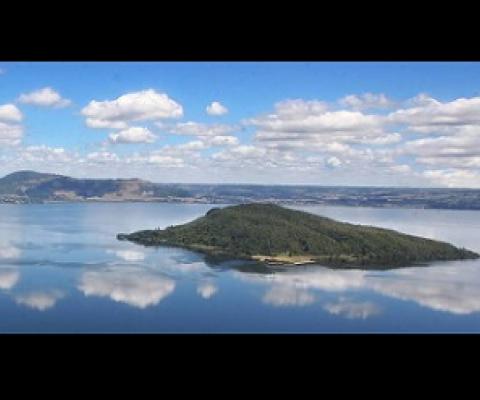 Aerial view of Lake Rotorua and Mokoia Island. Credit - https://www.nzherald.co.nz/