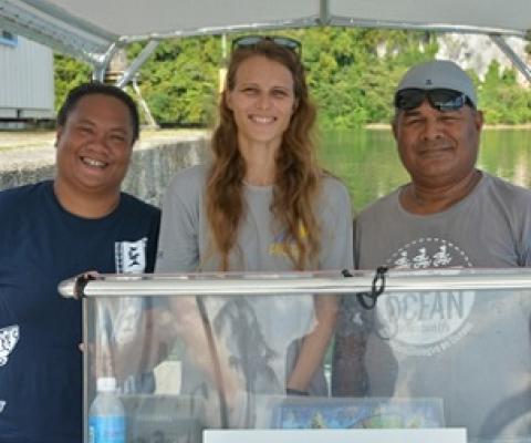 PICRC Research Team and author/co-authors from left, Dawnette "Uli" Olsudong, Christina Muller-Karanassos, lead author, Geory Mereb and Victor Nestor. Photo courtesy of PICRC