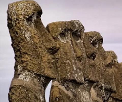 Easter Island's megaliths. Over a 250-year period separate groups of people set out from islands east of Tahiti to settle Easter Island. Photograph: Martin Bernetti/AFP/Getty