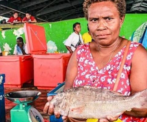 Emily Kawa often sells fish at the Vaivila Fishing Village Market and Honiara Central Markets. Photo: George Maelagi.