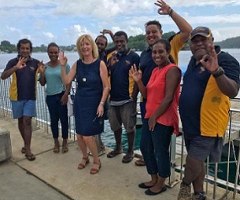 British High Commissioner to Vanuatu with Big Blue and VESS staff. Credit - https://dailypost.vu/