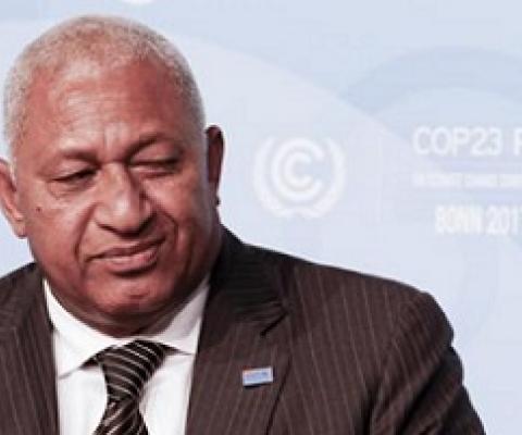 Fiji PM Frank Bainimarama at the UNFCCC COP23 in 2017