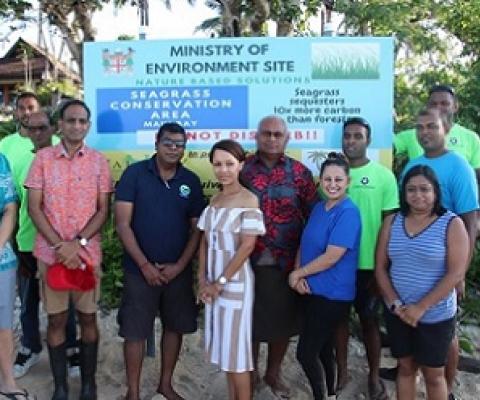 Minister-Hon-Dr-Mahendra-Reddy-with-his-Permanent-Secretary-and-Stakeholders. Credit - Fiji Ministry of Environment