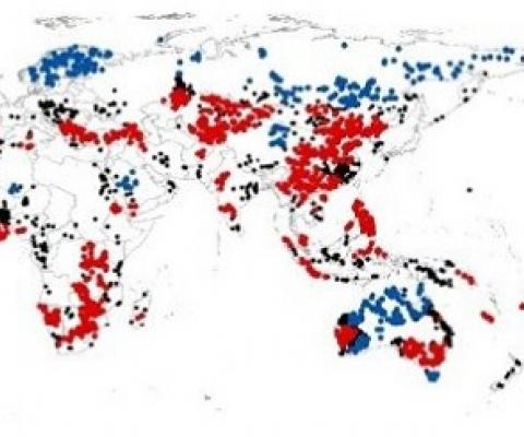 Mining hotspots identified by the researchers on world map. Credit: University of Queensland