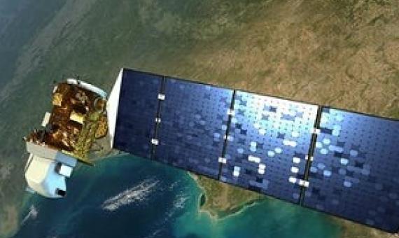 An artist’s rendering of Landsat 8. Credit: NASA/Goddard Space Flight Center Conceptual Image Lab