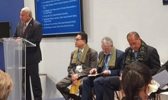 Fiji Prime Minister Voreqe Bainimarama at the UNFCCC COP25 in Spain. source -https://www.fbcnews.com.fj 