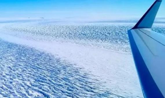  A Nasa handout photo obtained 29 March 2020 shows ripples in the surface of Denman Glacier in East Antarctica. Scientists fear the coronavirus crisis may hit projects to gather environmental data. Photograph: NASA/AFP via Getty Images