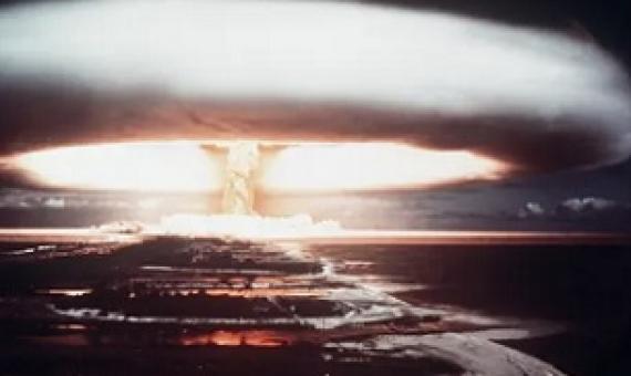A French nuclear test on Mururoa atoll in 1971. Photograph: AFP
