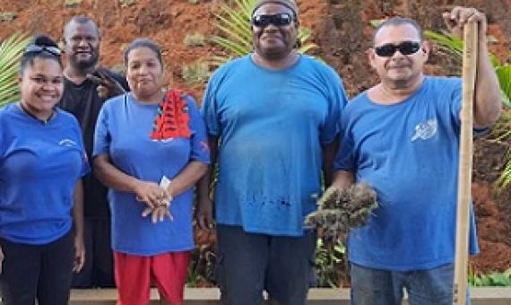 Left to Right: Marsil Omengkar, Sorcha Basilius, Dallas Oketol, Maria Leerbey, Sheldon Elbelau, Brian Eungel