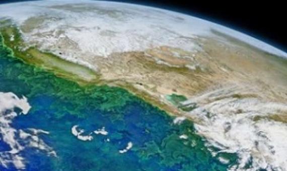 On February 8, 2016, the Visible Infrared Imaging Radiometer Suite (VIIRS) on the Suomi NPP satellite captured several images of blooming phytoplankton and swirling currents along the coast of California and western Mexico. Credit: NASA image by Norman Kur