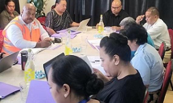 Oceans 7 – Members of the Tonga Ocean 7 committee meeting to discuss the Ocean Plan earlier this year. Photo: Iliesa Tora/Enviro News.