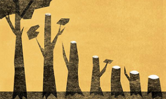 logging illustration. Credit - Ben Sanders