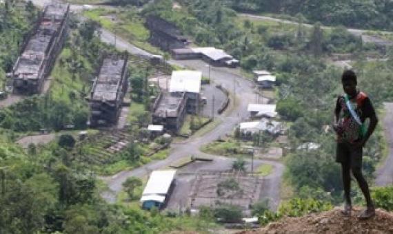 A local youth looks over the Panguna mine Photo: RNZ / Johnny Blades