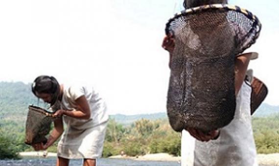 Pwak’nyaw (also known as S’gaw Karen) people living at this site in Myanmar, located on a tributary of the Salween River, use their Indigenous knowledge to obtain food. Credit - Paul Sein Twa/KESAN
