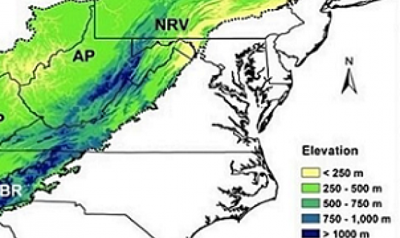 A map of the team's research region. Credit: Gengping Zhu from the University of Tennessee Knoxville