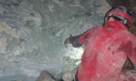 Monte Conca spring pool during the dry season. The white film on top is sulfur-oxidizing bacteria growing. Credit: University of South Florida