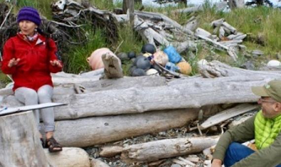 University of Washington ecologist Professor Phil Levin interviewing a Haida woman on Haida Gwaii off the northwest coast of British Columbia. Image: SUPPLIED